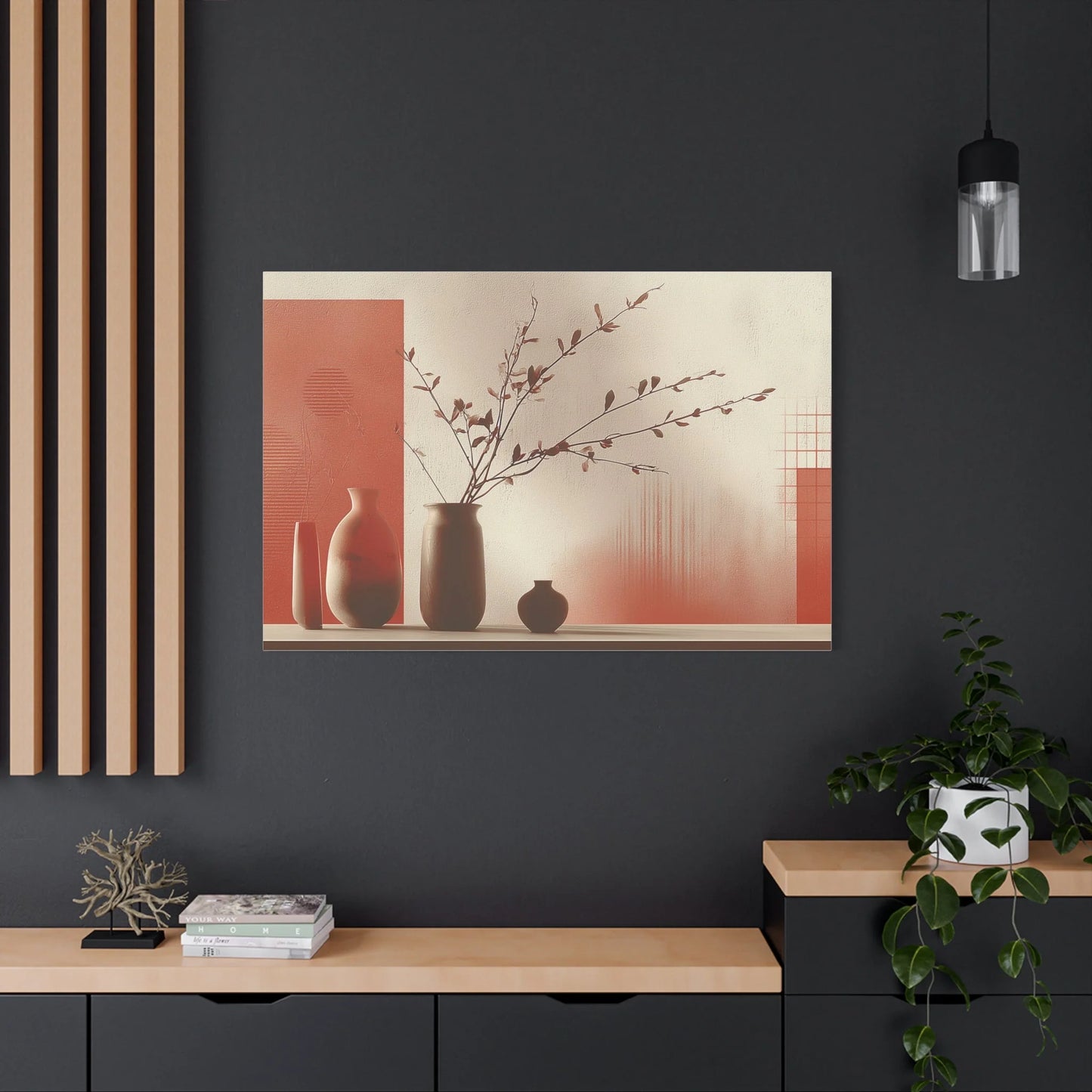 Tableau Nature Morte Branches Terracotta - Silence d'Atelier — Art Virtuoso