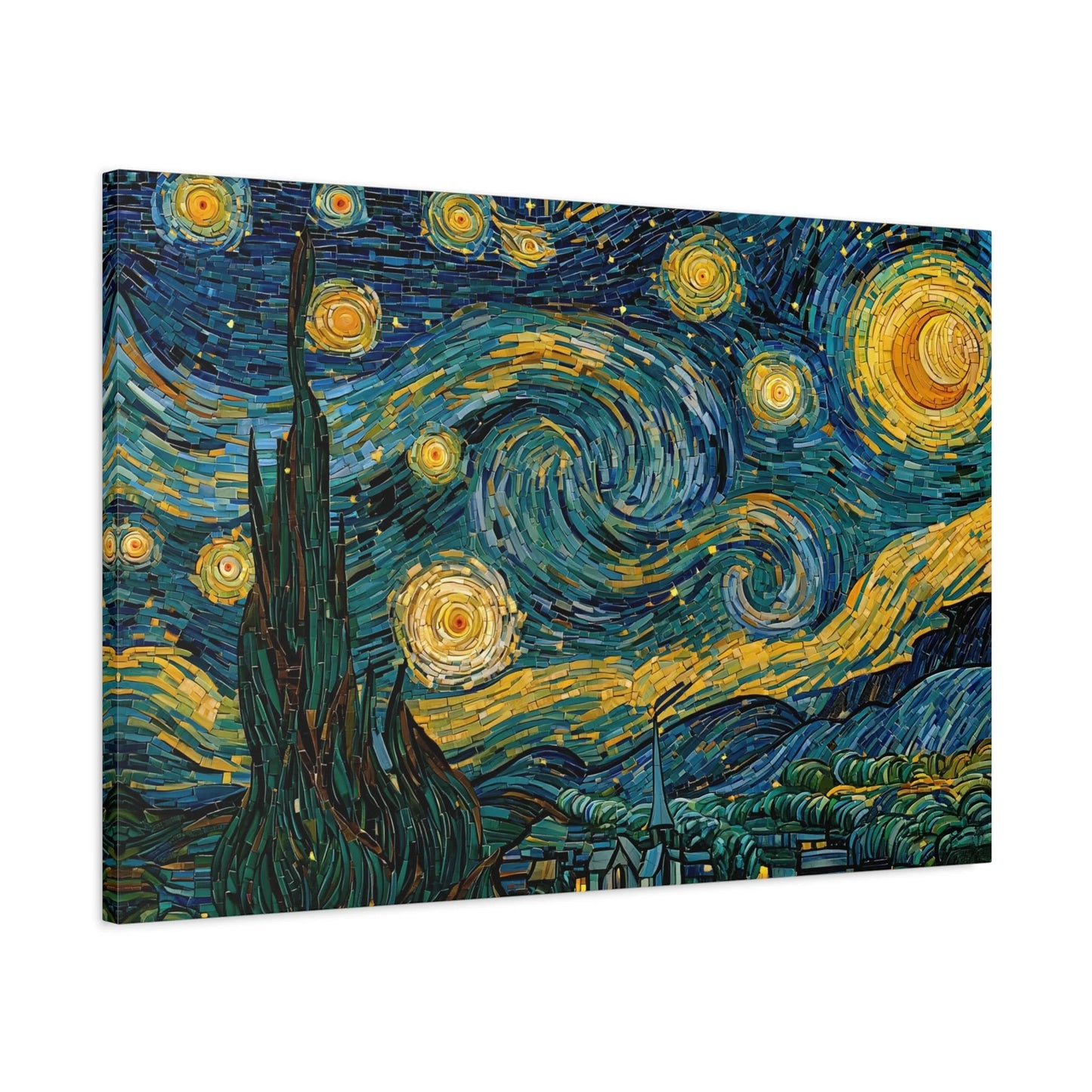 Tableau en Mosaïque Ciel Étoilé Tourbillon - Nuit de Tesselles - décor mural panoramique