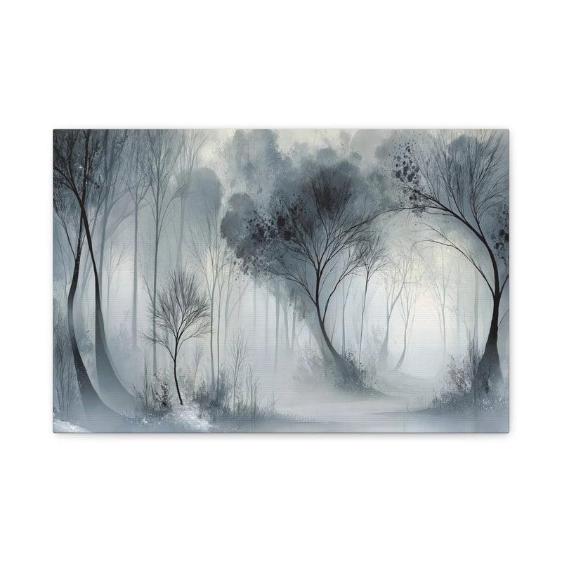 Tableau Forêt en Brume Gris - Sylvestre d'Hiver