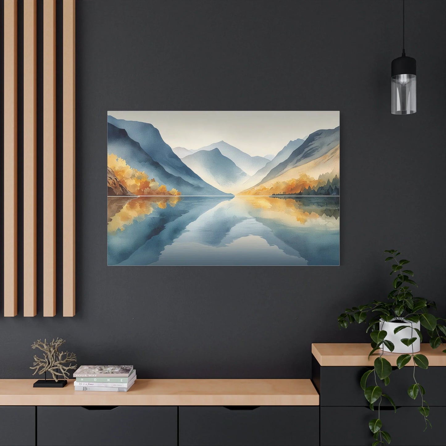 Tableau Lac et Montagnes Zen - Miroir d'Automne — Art Virtuoso