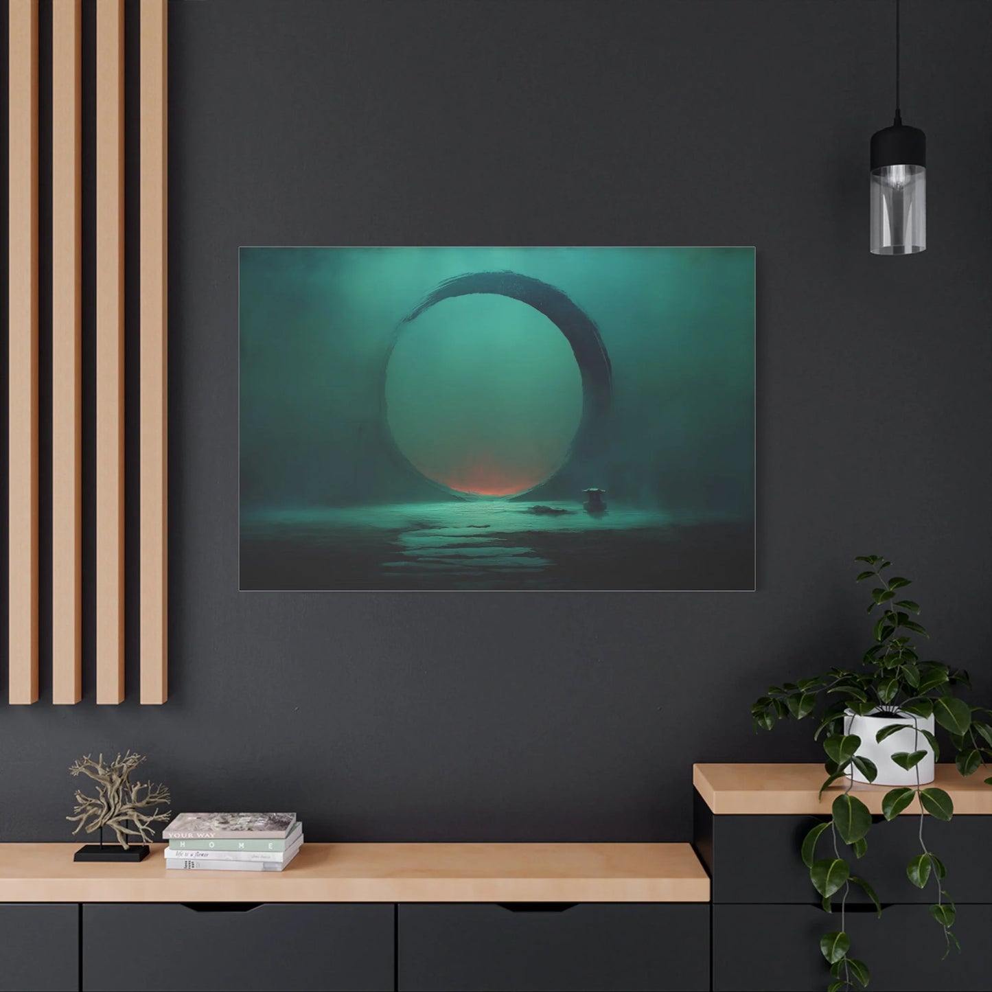 Tableau Zen Enso Vert Sauge - Cercle du Silence — Art Virtuoso
