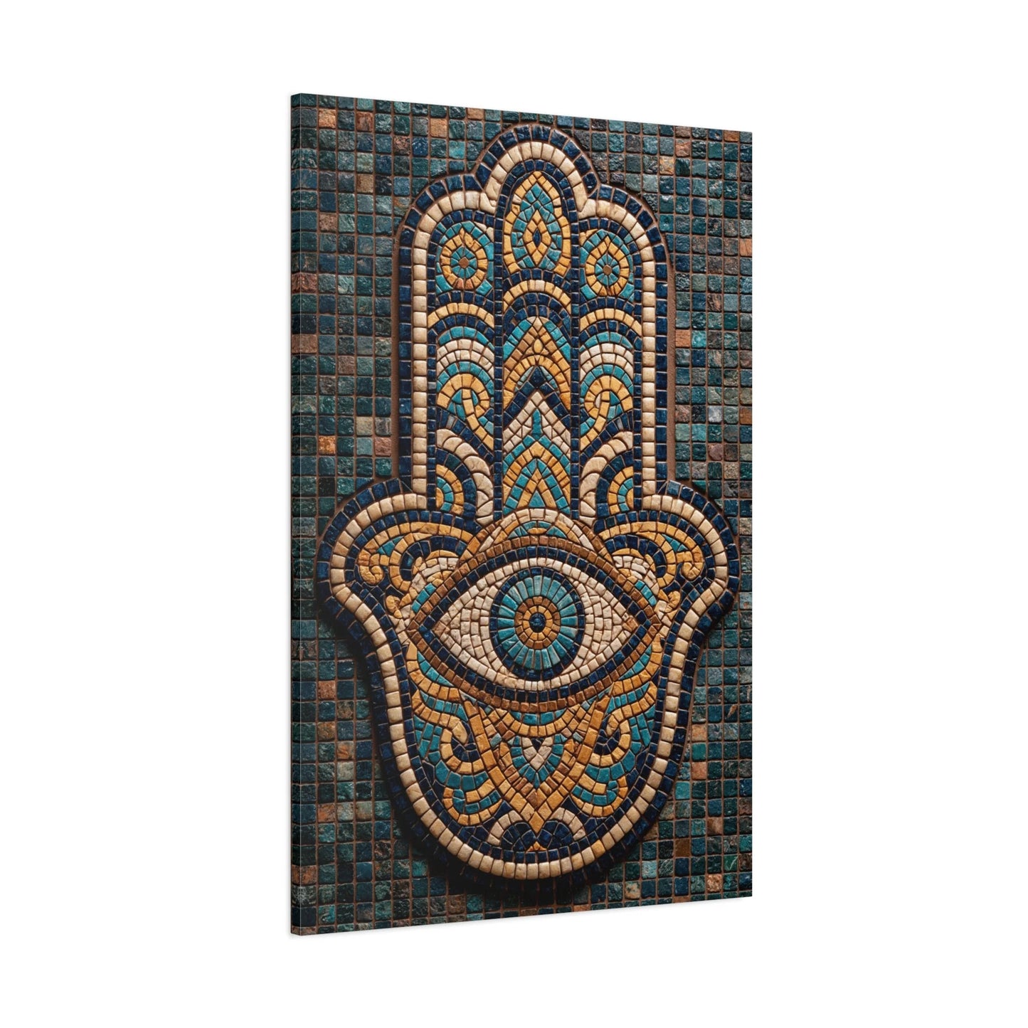 Tableau en Mosaïque Main de Fatima - Khamsa Protectrice - décor monumental espace ouvert