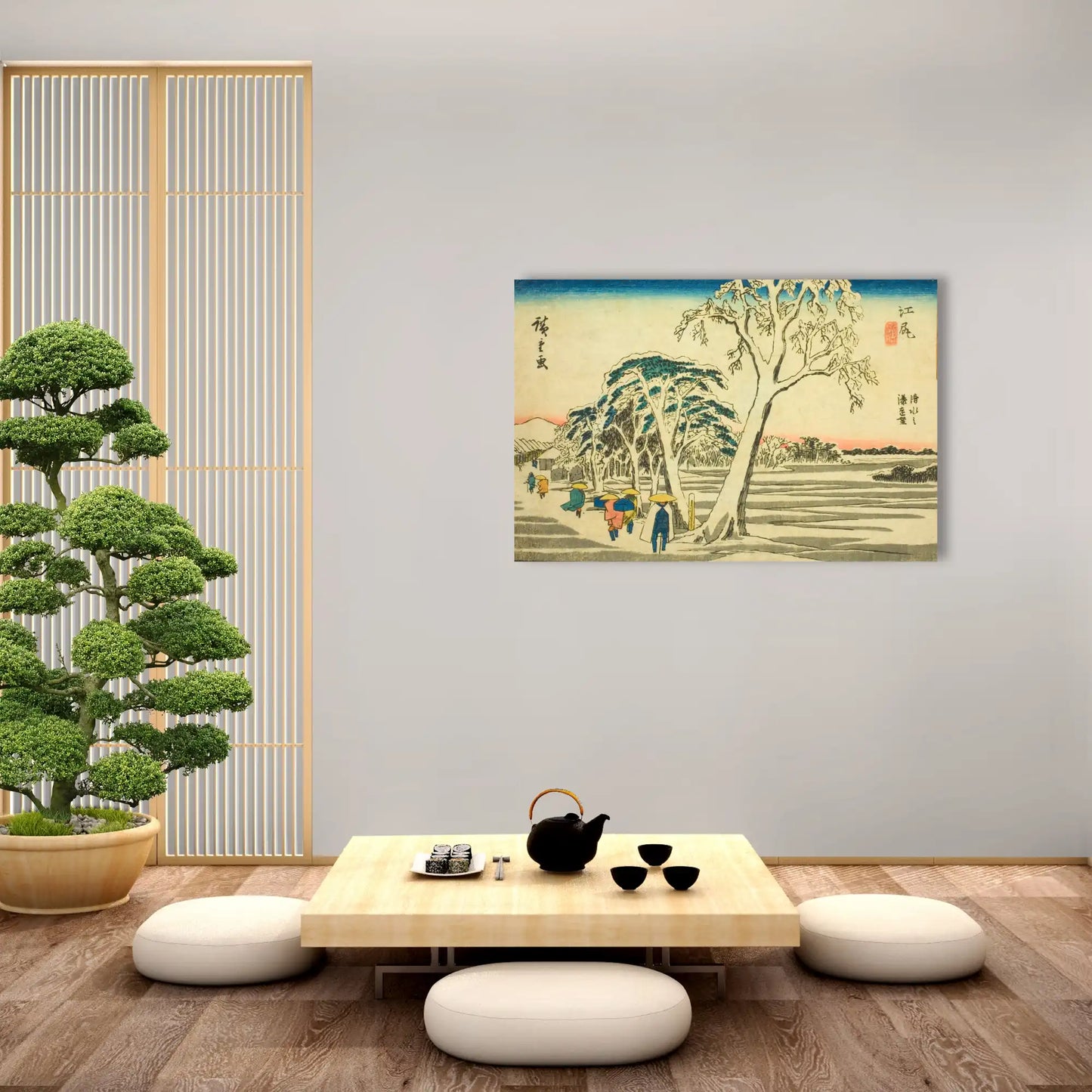 Tableau Hiroshige - Ejiri, port de Shimizu par temps clair après la neige