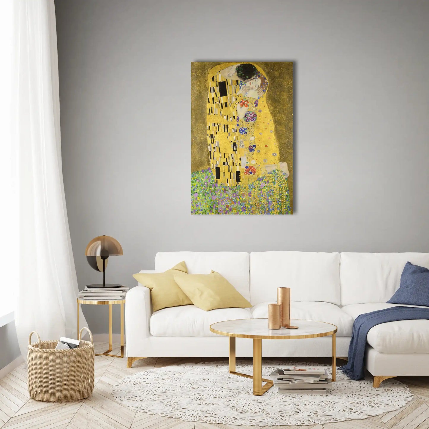 Tableau - Le Baiser de Gustav Klimt - icône dorée de l’ Art nouveau
