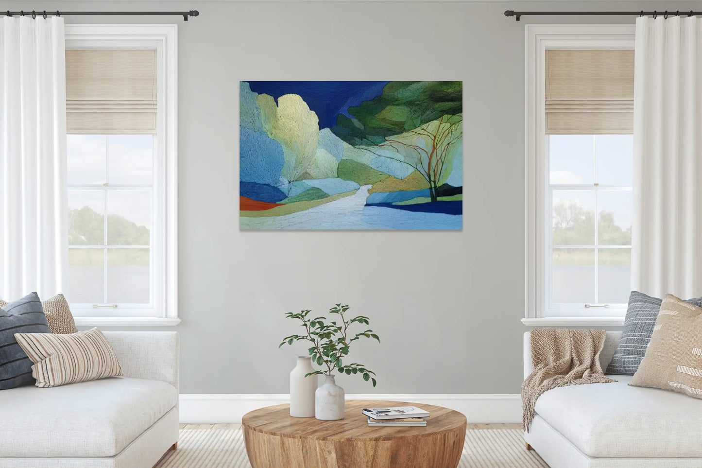 Lyrische Boreale Landschaft – Smaragdgrüner Unterwald und Opaler Fluss