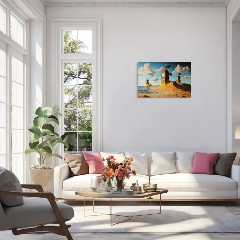 Peinture Surréaliste Moderne - les Rives du Temps Affiches, reproductions et œuvres graphiques Art Virtuoso