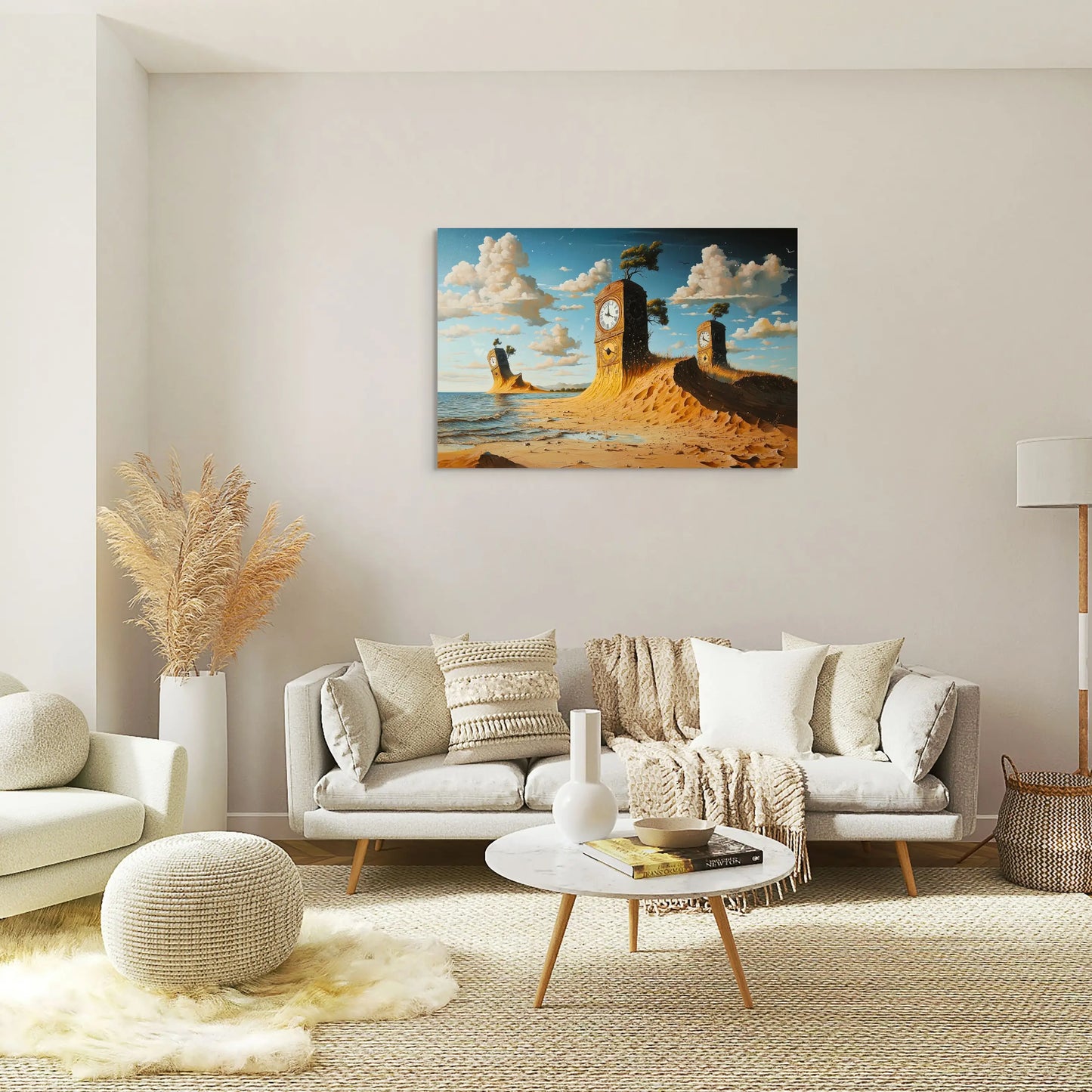 Peinture Surréaliste Moderne - les Rives du Temps Affiches, reproductions et œuvres graphiques Art Virtuoso