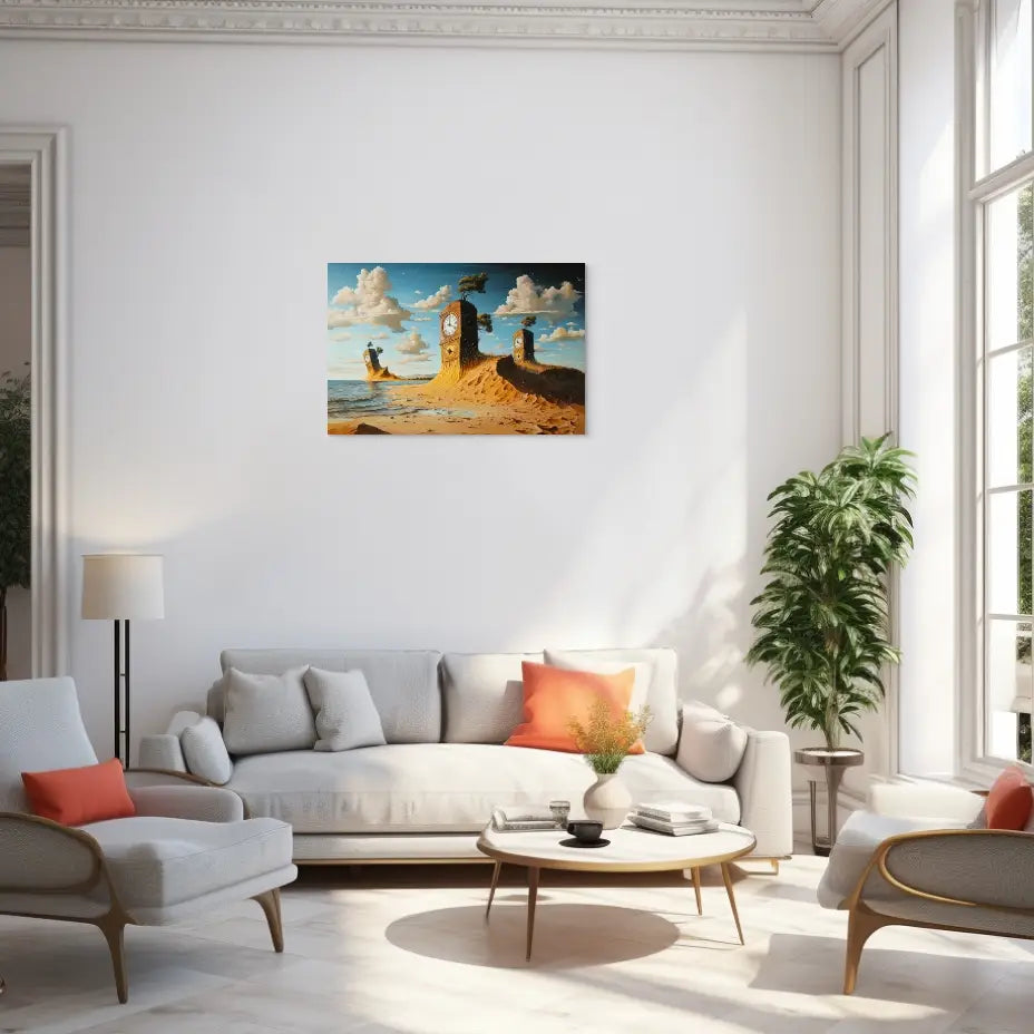 Peinture Surréaliste Moderne - les Rives du Temps Affiches, reproductions et œuvres graphiques Art Virtuoso