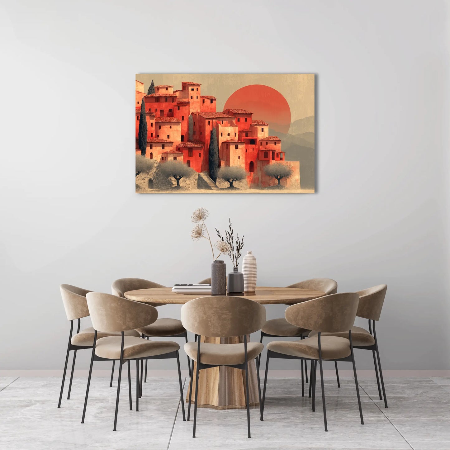 Peinture Méditerranéenne - Maisons en Terrasse