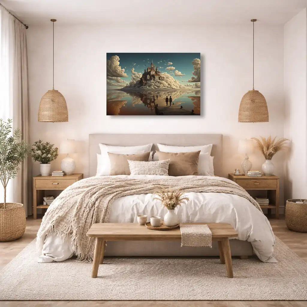 Tableau - La Cité surréaliste sur les Nuages