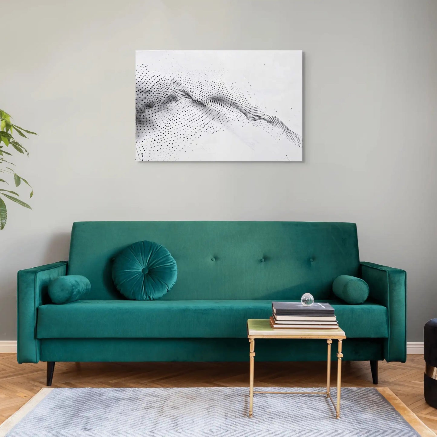 Tableau Abstrait Minimaliste - Harmonie en Noir et Blanc Art Virtuoso