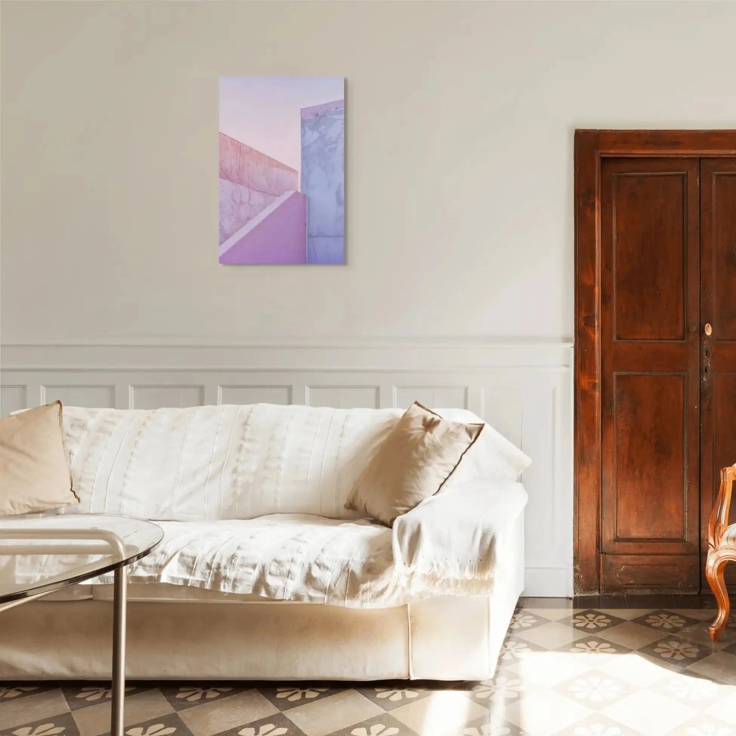 Tableau Abstrait Vertical Pastel Art Virtuoso