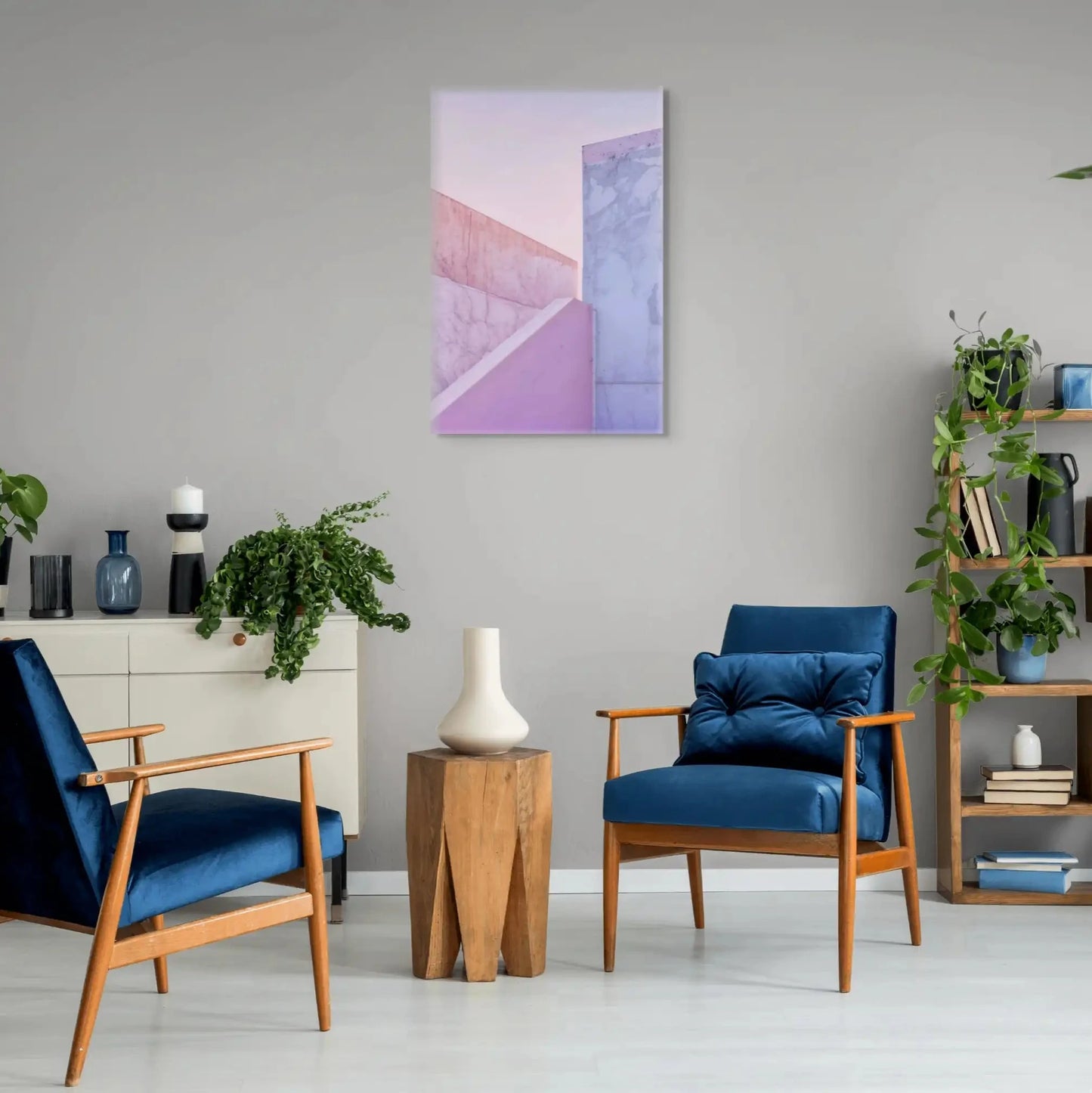 Tableau Abstrait Vertical Pastel Art Virtuoso
