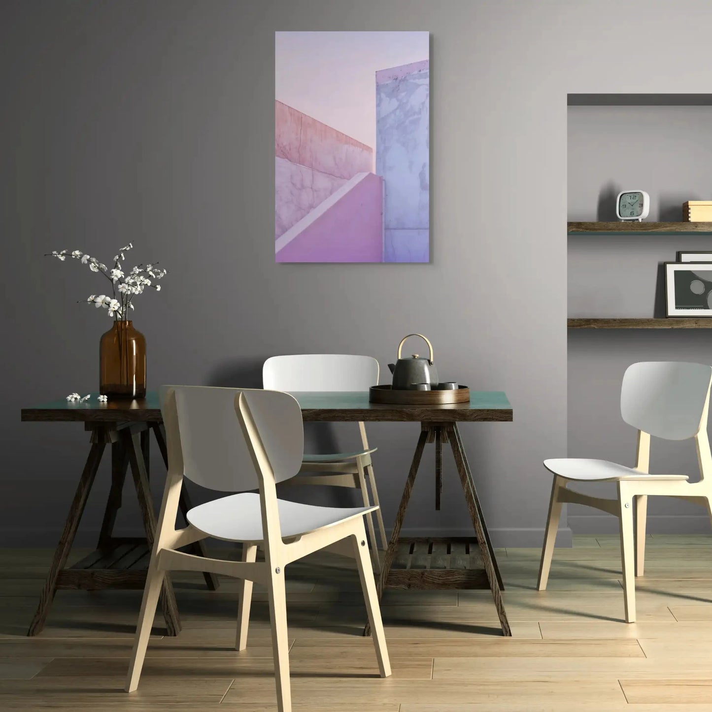 Tableau Abstrait Vertical Pastel Art Virtuoso