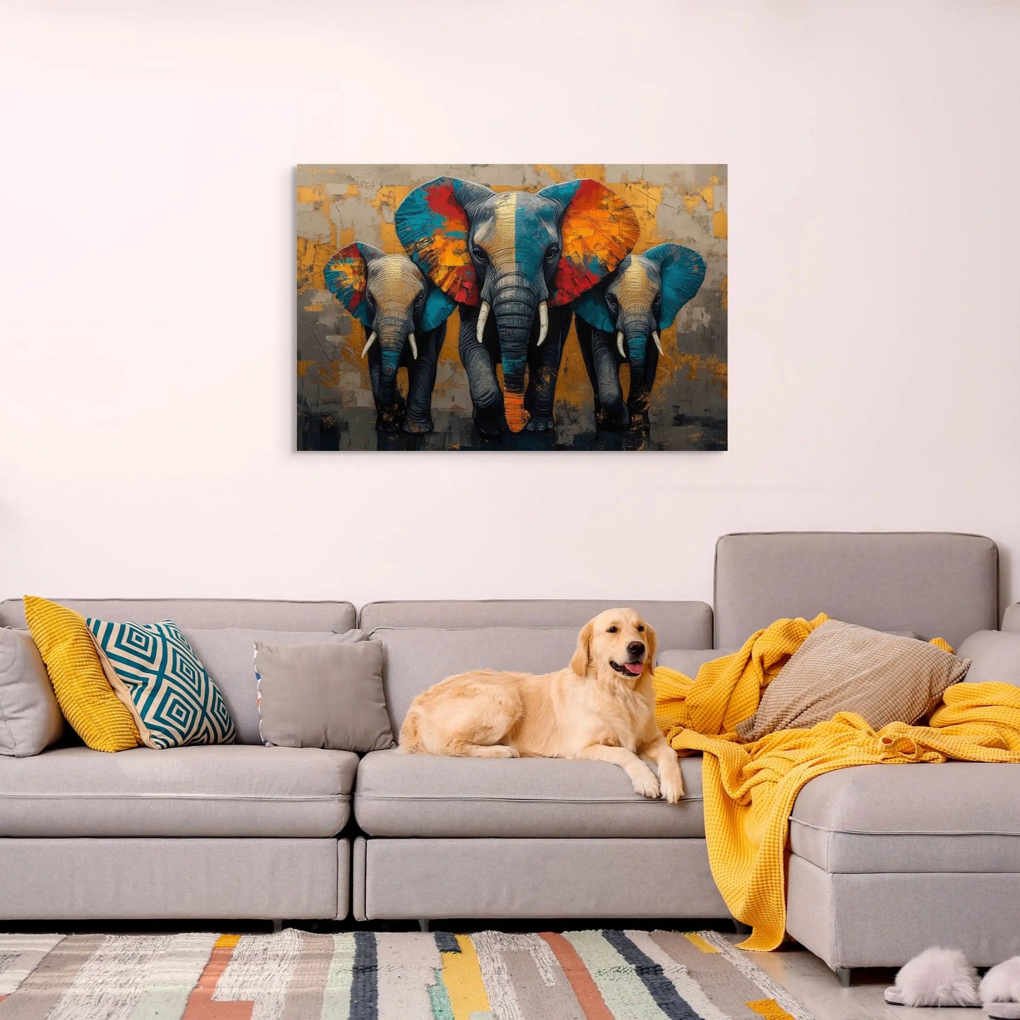 Tableau Elephants - Trio Majestueux Affiches, reproductions et œuvres graphiques Art Virtuoso