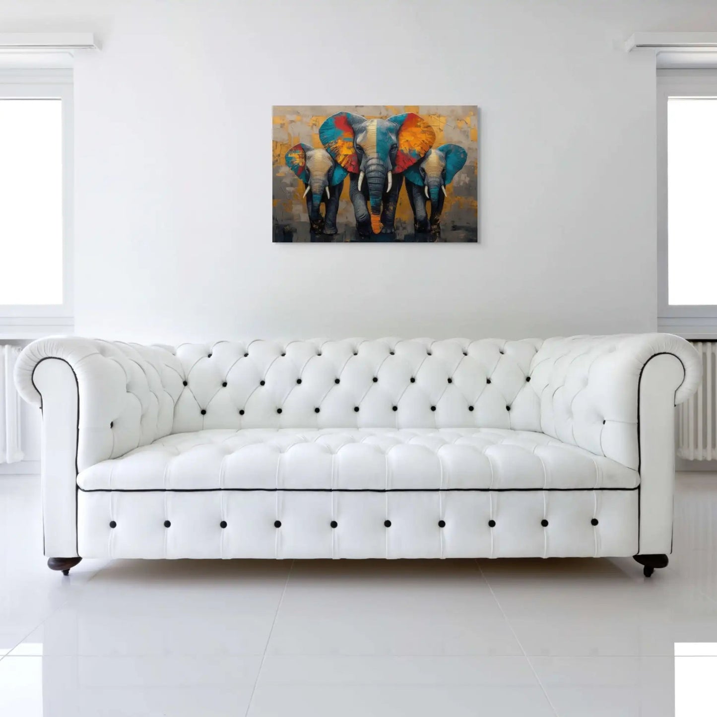Tableau Elephants - Trio Majestueux Affiches, reproductions et œuvres graphiques Art Virtuoso