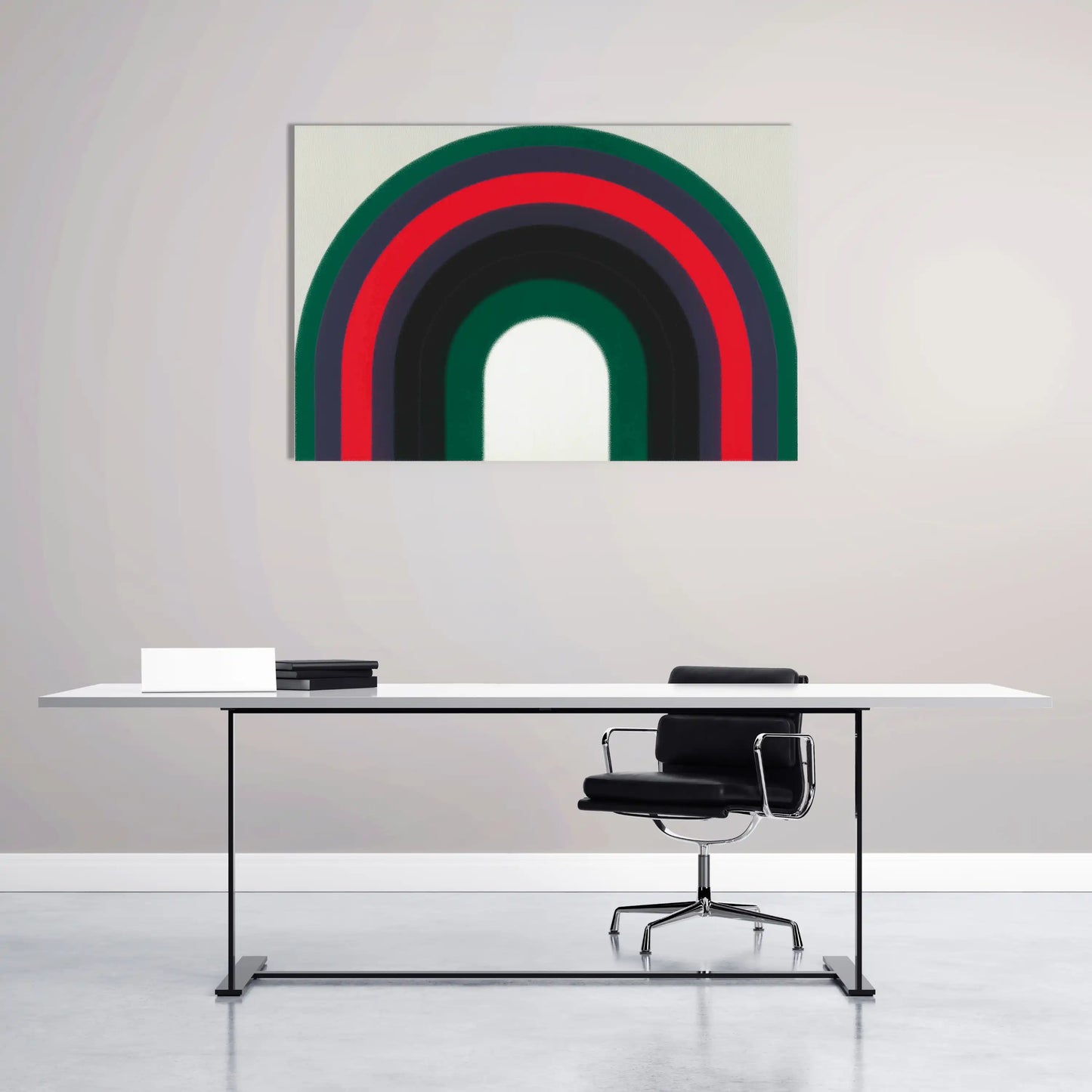 Tableau Minimaliste à Arcs Concentriques – Harmonie Courbe et Énergique