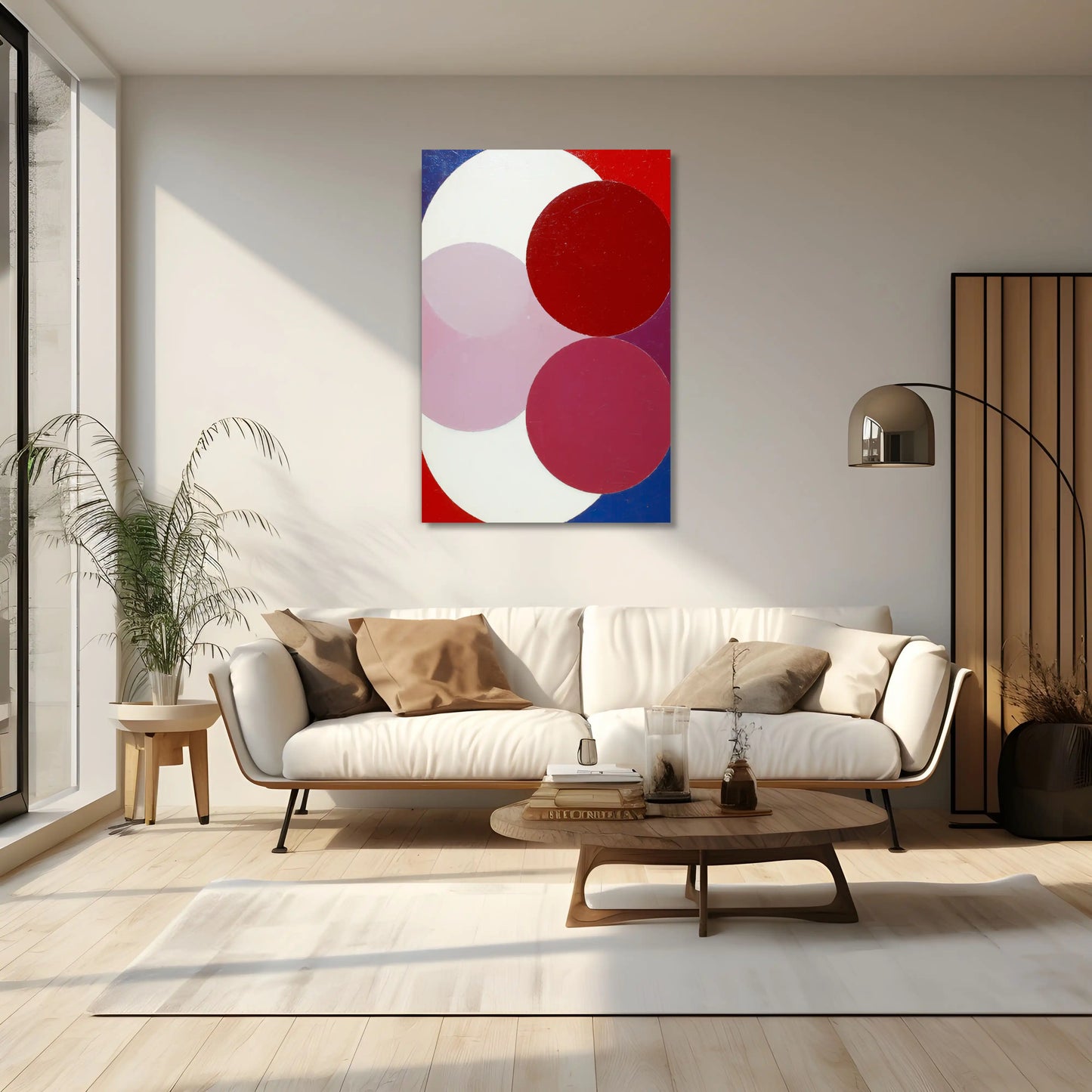 Tableau Minimaliste aux Cercles Entrelacés