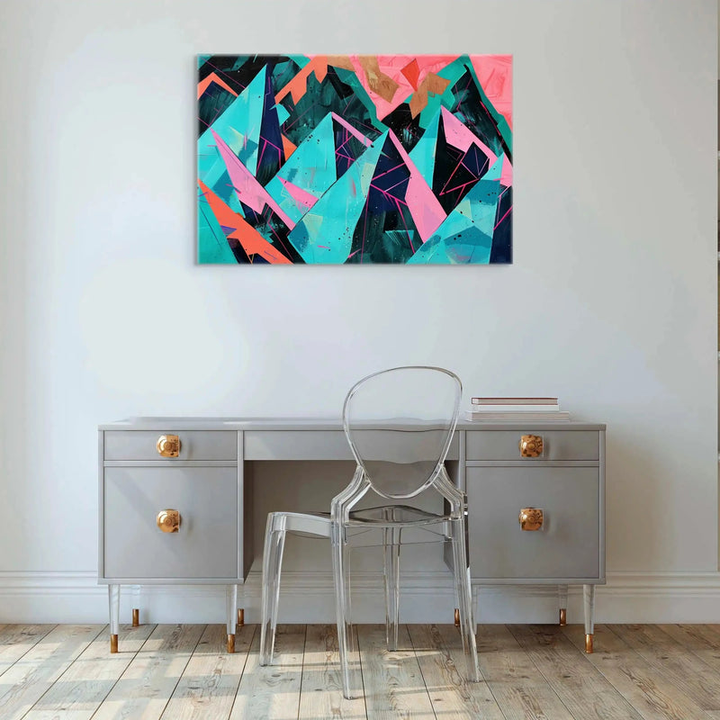 Geometric Pyrenees-inspired mountain canvas print