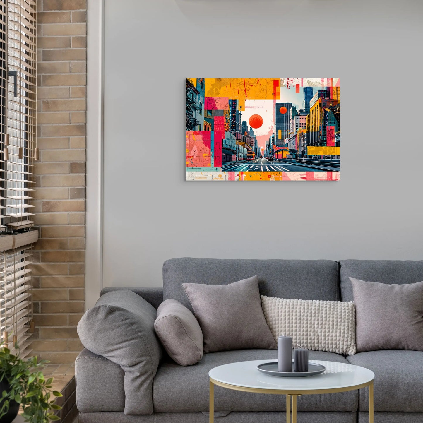 Tableau Pop Art - Street Art - Ville en Patchwork Art Virtuoso
