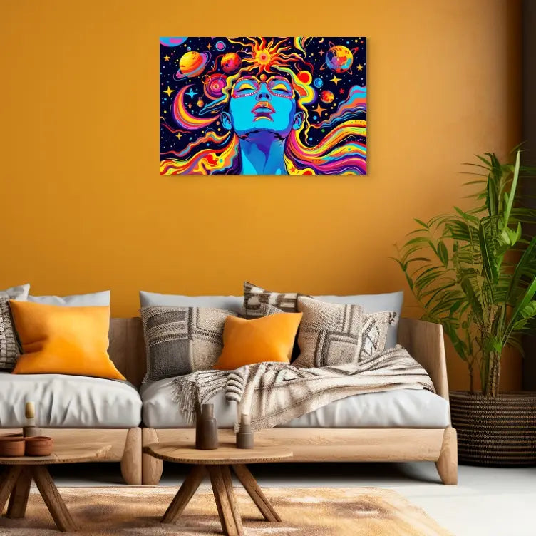 Tableau Psychédélique - Cosmos et Rêverie Art Virtuoso