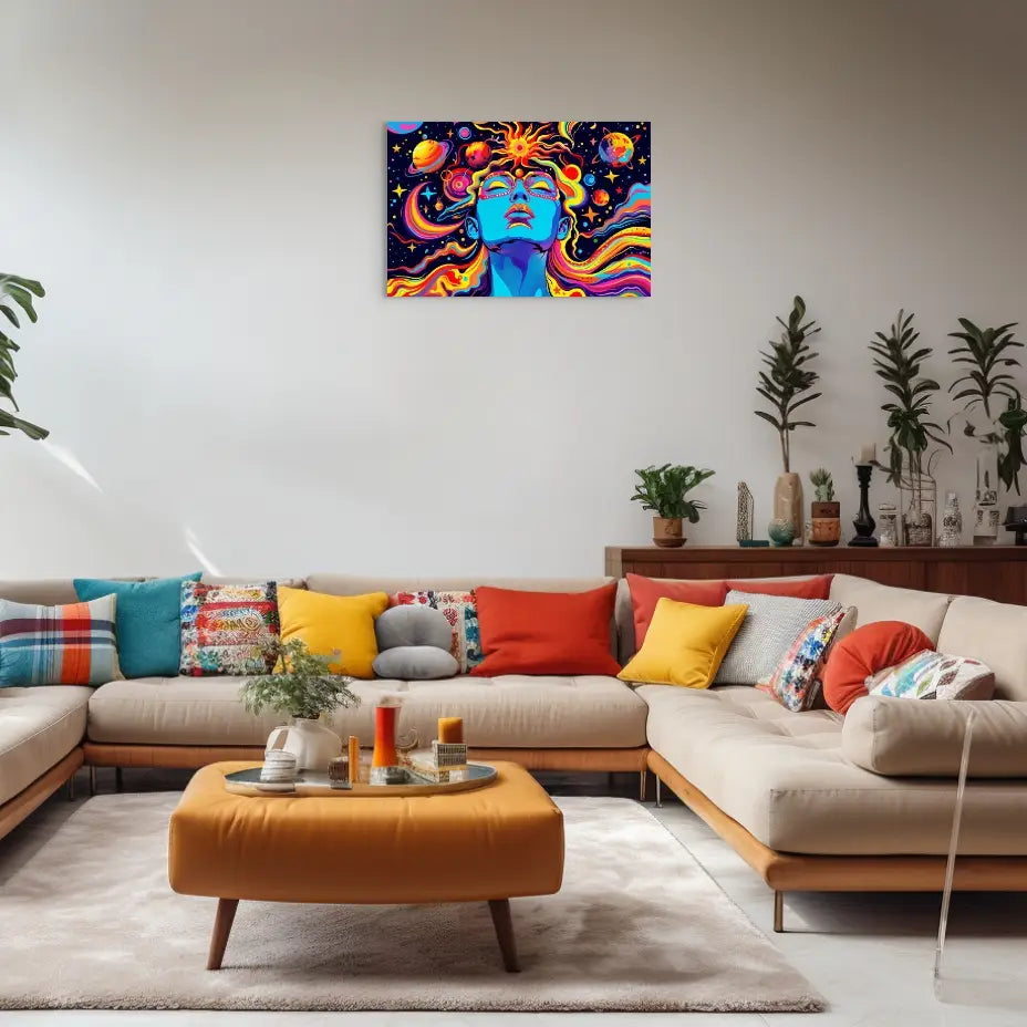Tableau Psychédélique - Cosmos et Rêverie Art Virtuoso