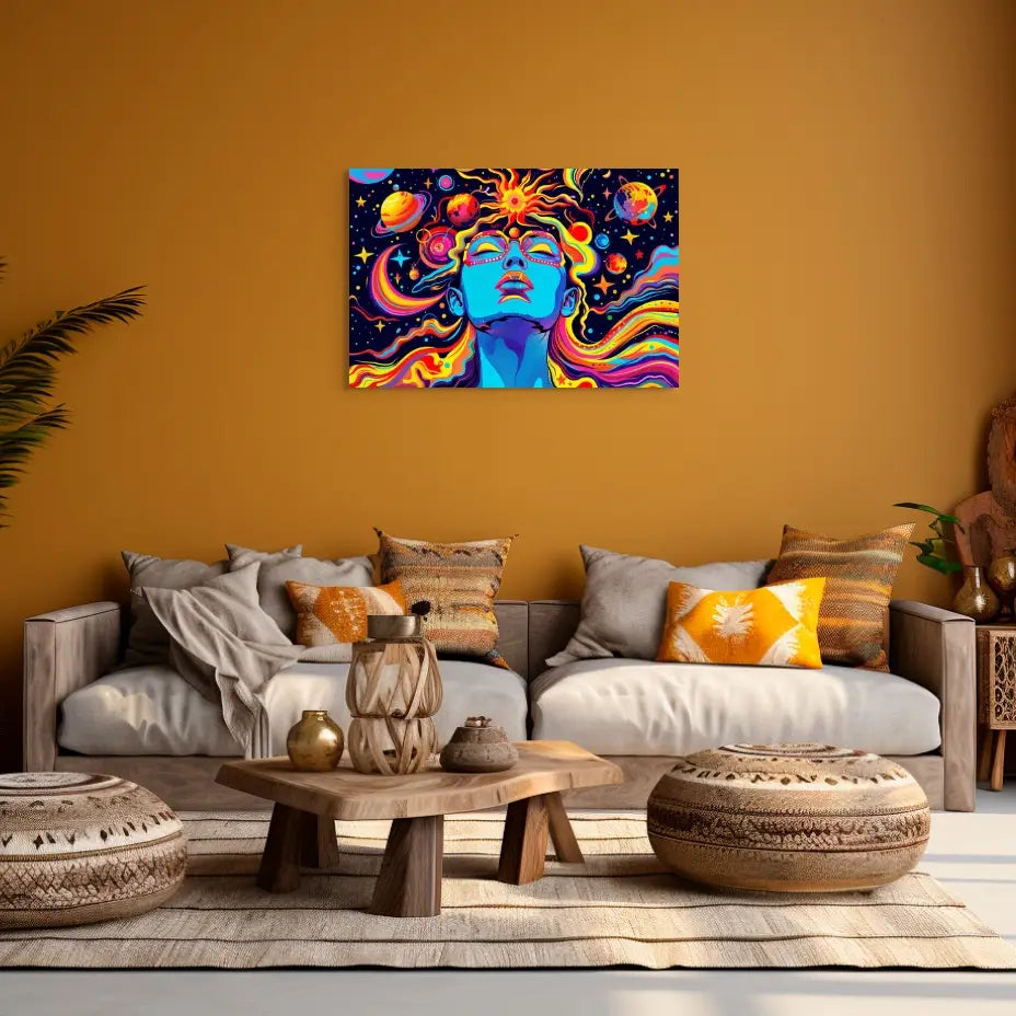 Tableau Psychédélique - Cosmos et Rêverie Art Virtuoso
