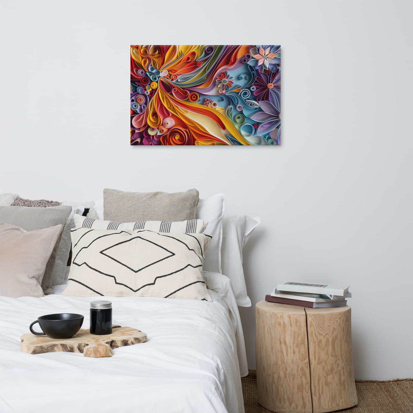 Tableau Quilling Abstrait - Floraison de Papier Art Virtuoso