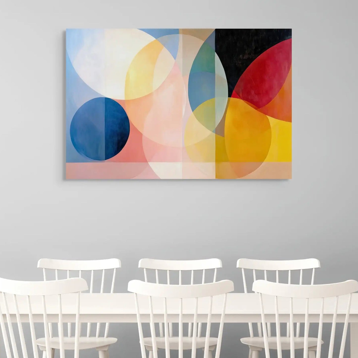 Tableau Scandinave Coloré Aux Cercles Affiches, reproductions et œuvres graphiques Art Virtuoso