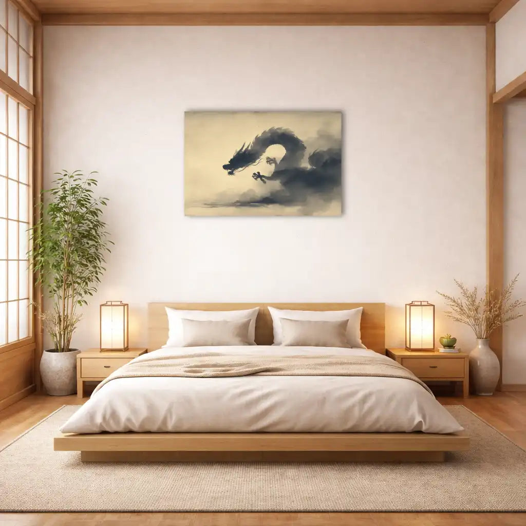 Sumi-e Dragon – Ancestral Breath and Silent Power Wall Art