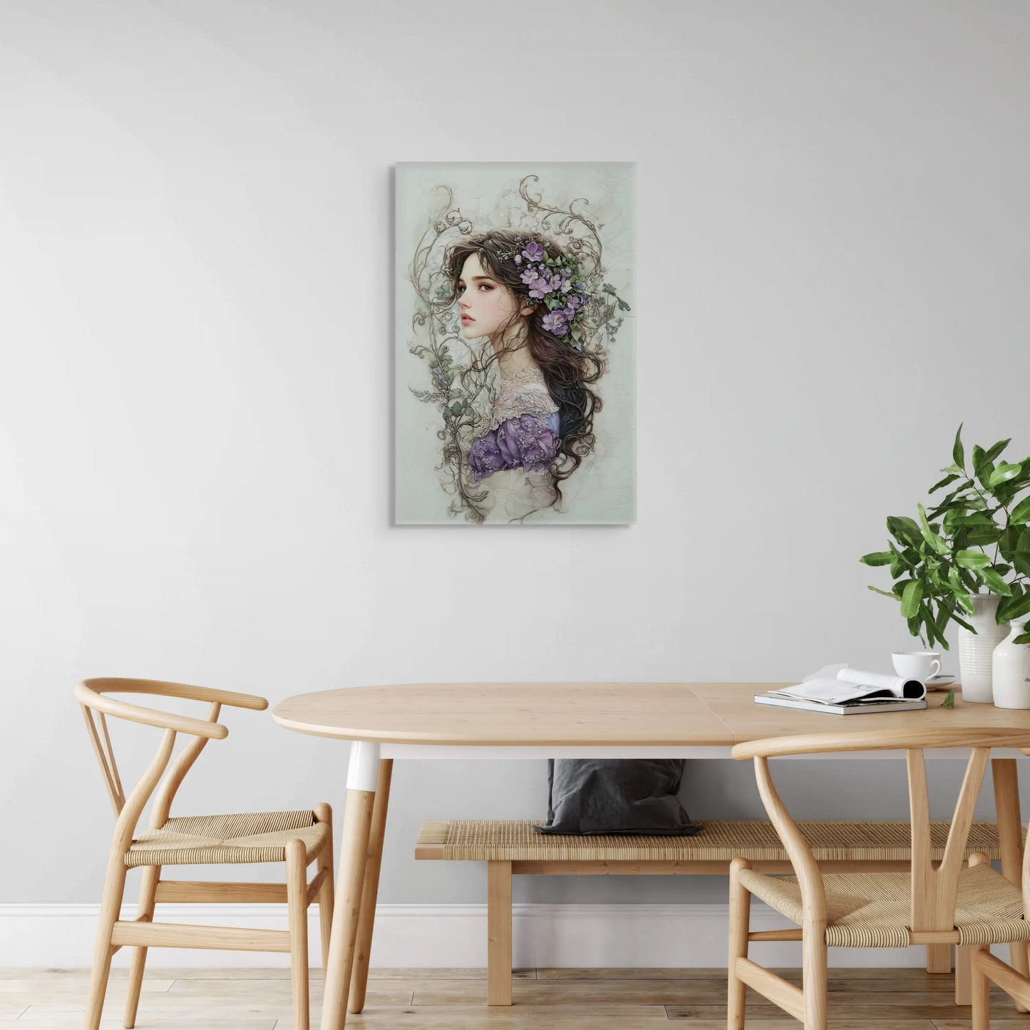 Toile Art Nouveau - Femme Délicate Affiches, reproductions et œuvres graphiques Art Virtuoso