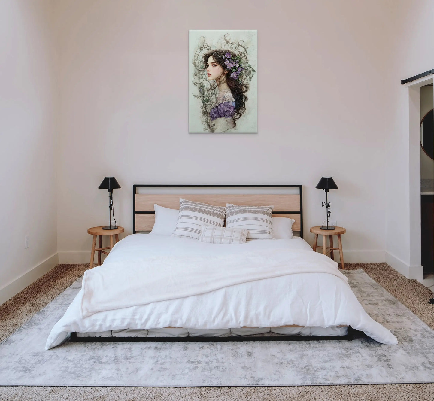 Toile Art Nouveau - Femme Délicate Affiches, reproductions et œuvres graphiques Art Virtuoso