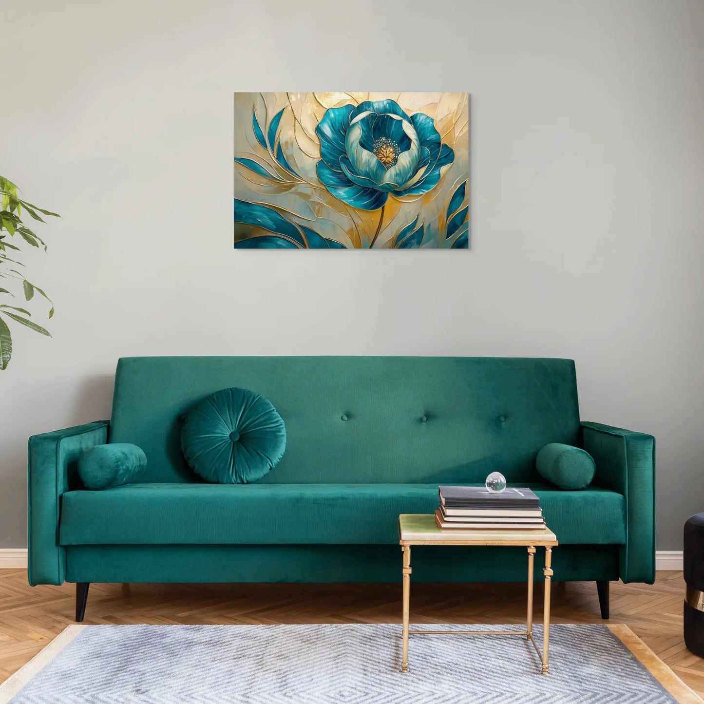 Toile Fleur Art Deco Affiches, reproductions et œuvres graphiques Art Virtuoso