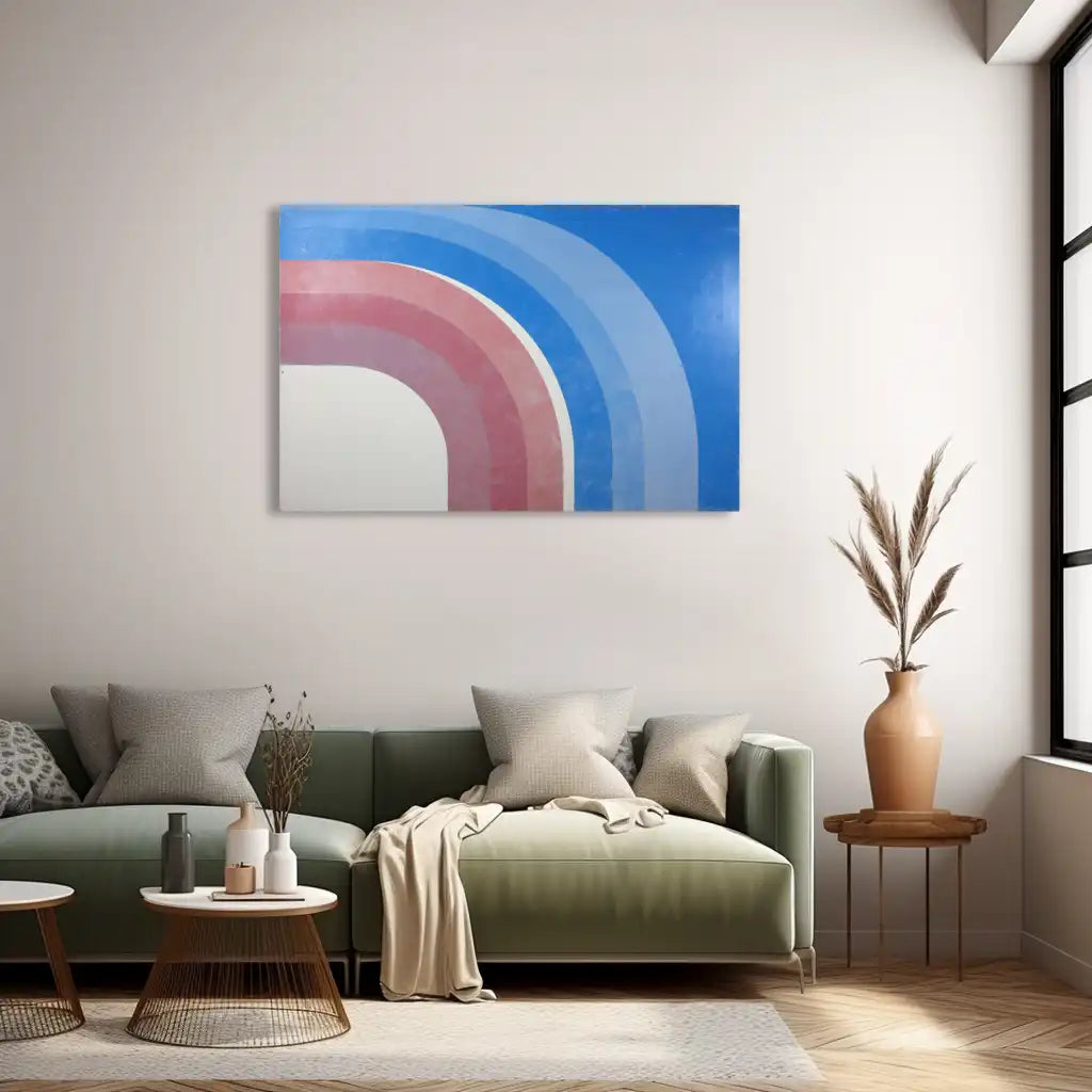 Toile Minimaliste à Arcs Concentriques - Courbes Lumineuses