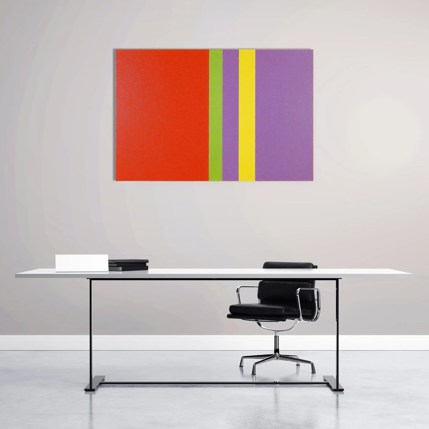 Toile Minimaliste à Bandes Verticales - Pureté Graphique