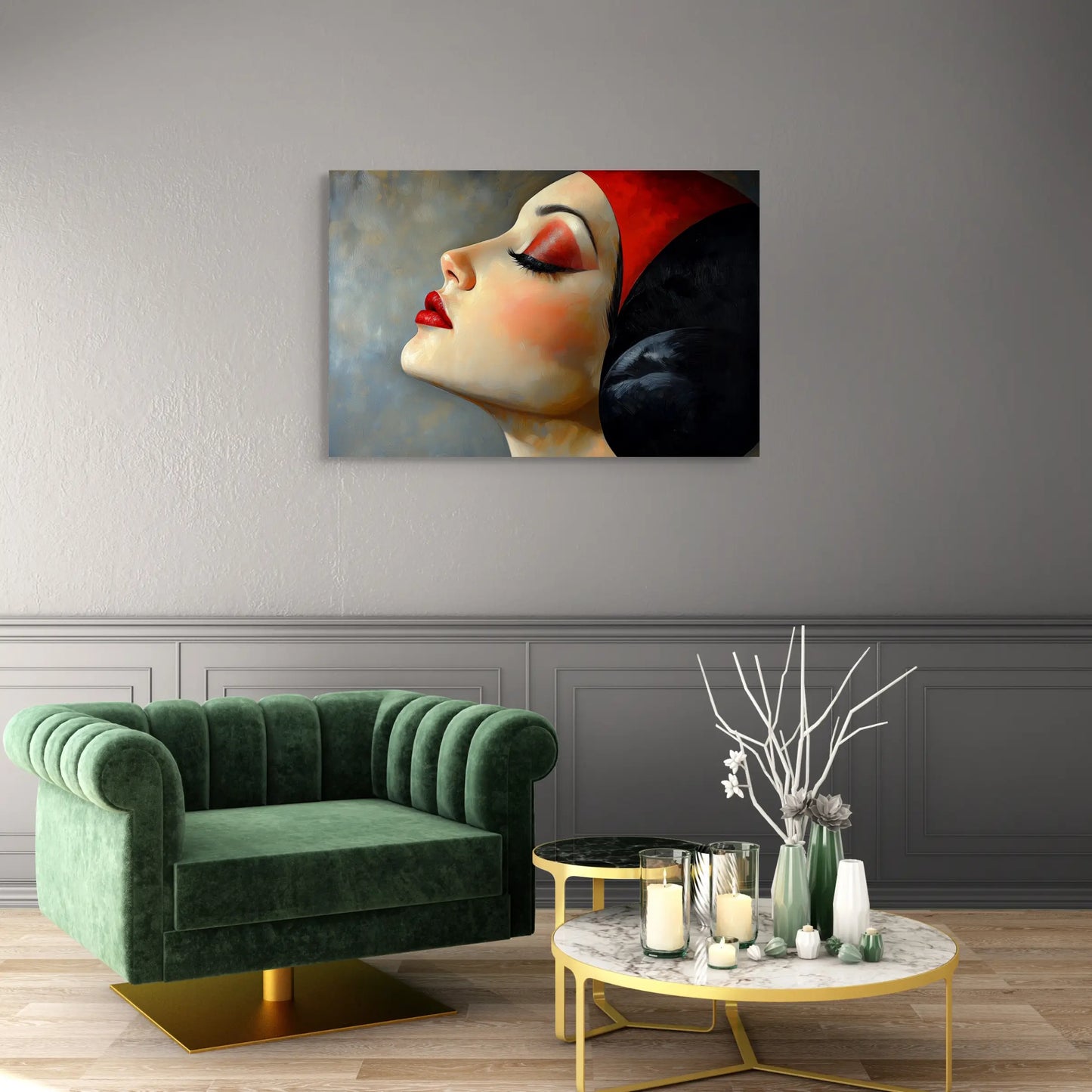 Toile Visage - Art Deco Affiches, reproductions et œuvres graphiques Art Virtuoso