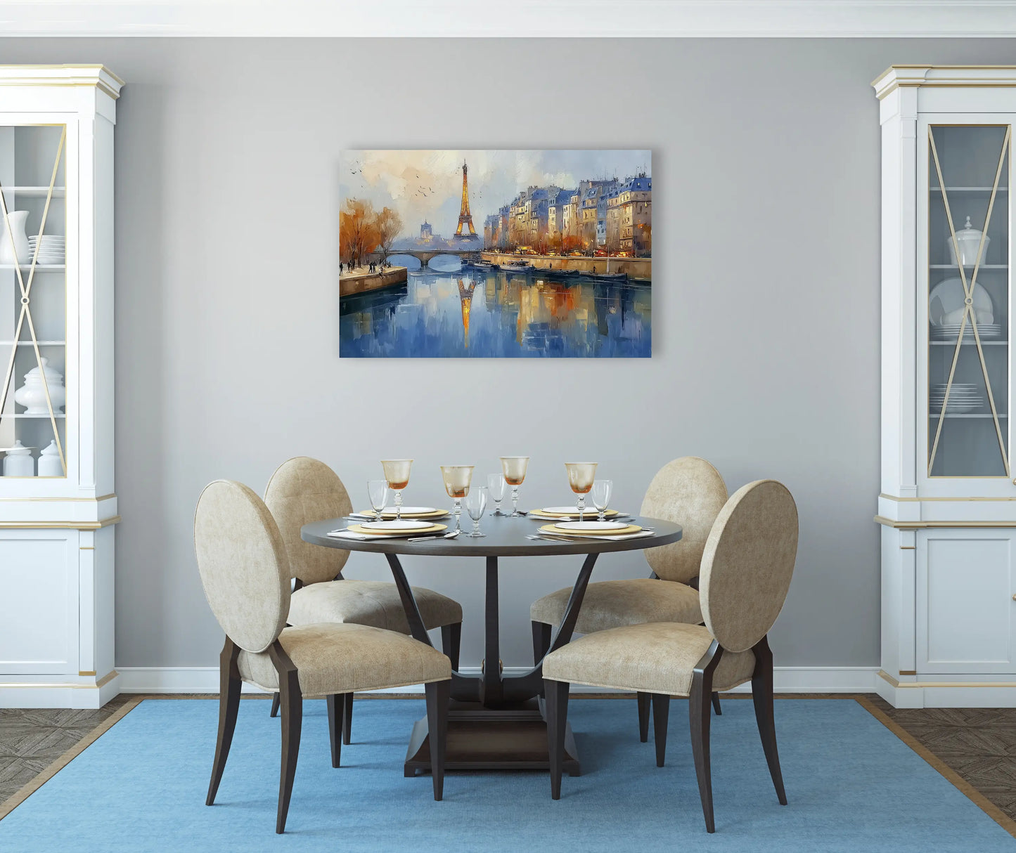 Toile Tour Eiffel sur les rives de la Seine