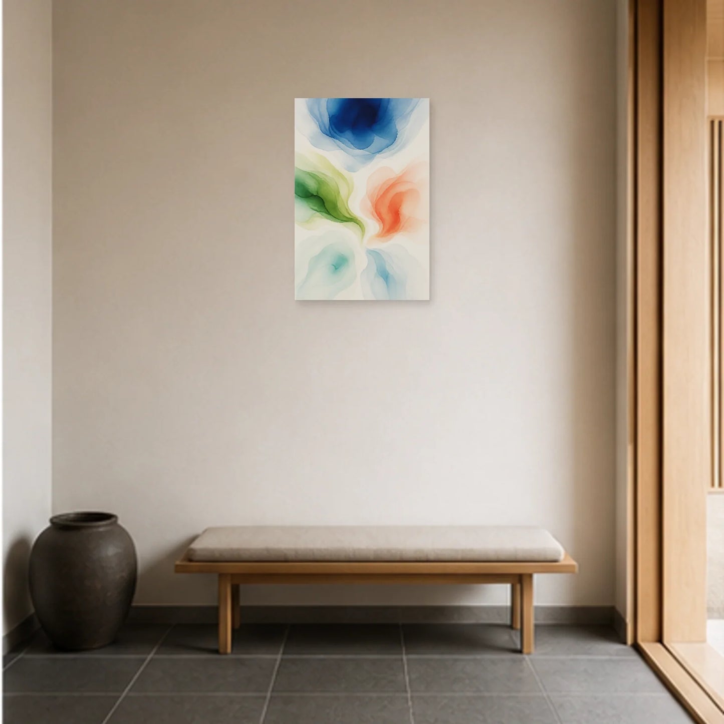 Affiche abstraite - Floraison d’eau dans une entrée ou un couloir - Art Virtuoso