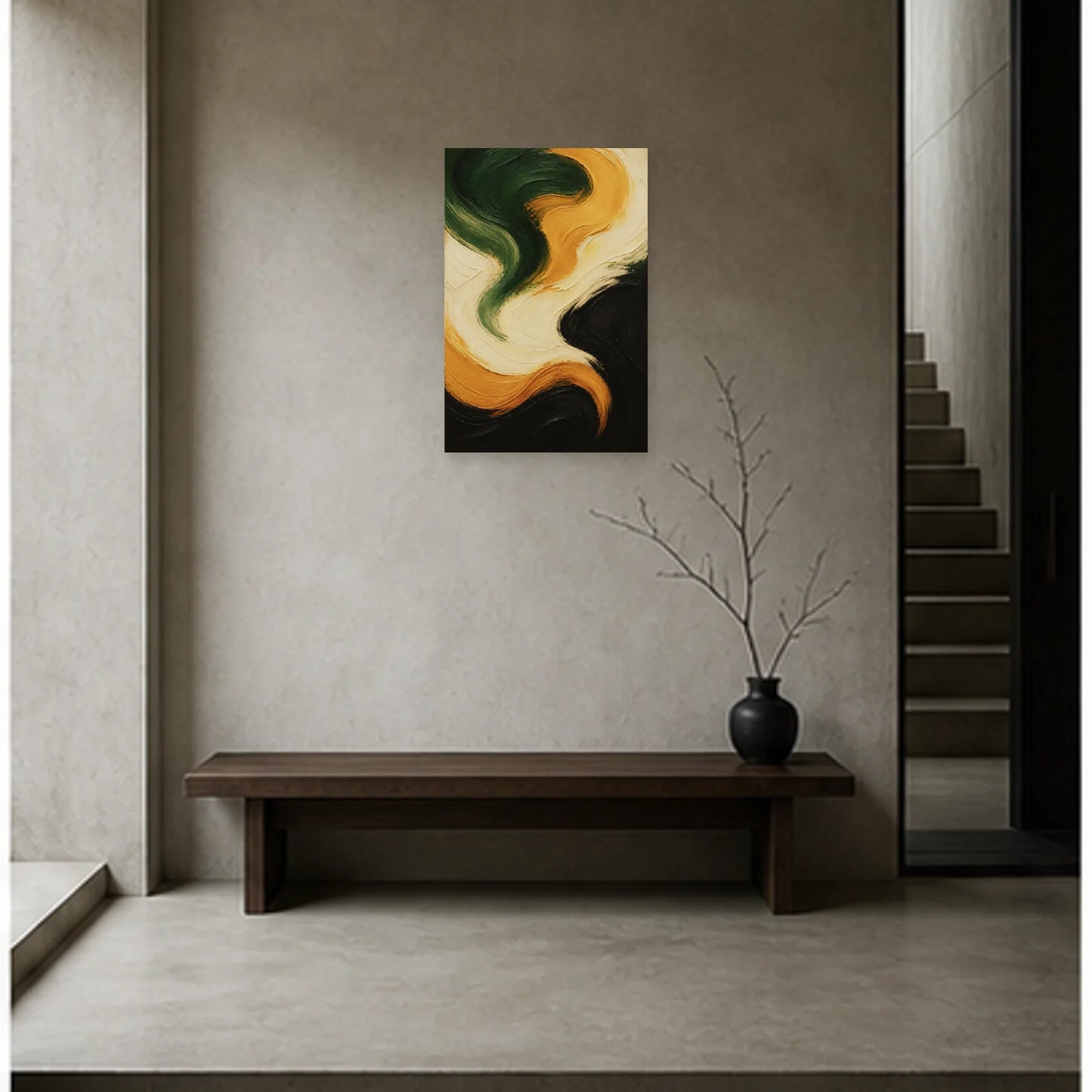 Affiche abstraite - Huile en mouvement dans une entrée ou un couloir - Art Virtuoso