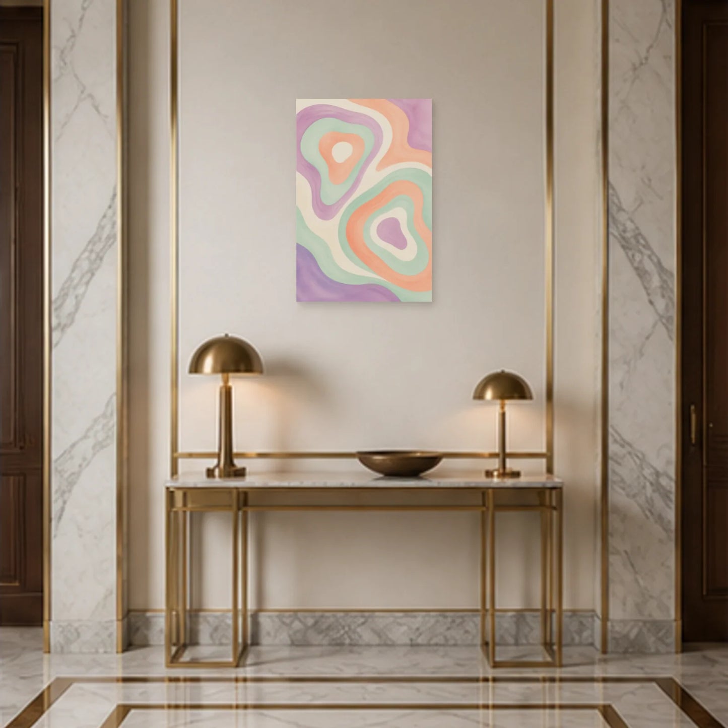Affiche abstraite - Topographie liquide dans une entrée ou un couloir - Art Virtuoso