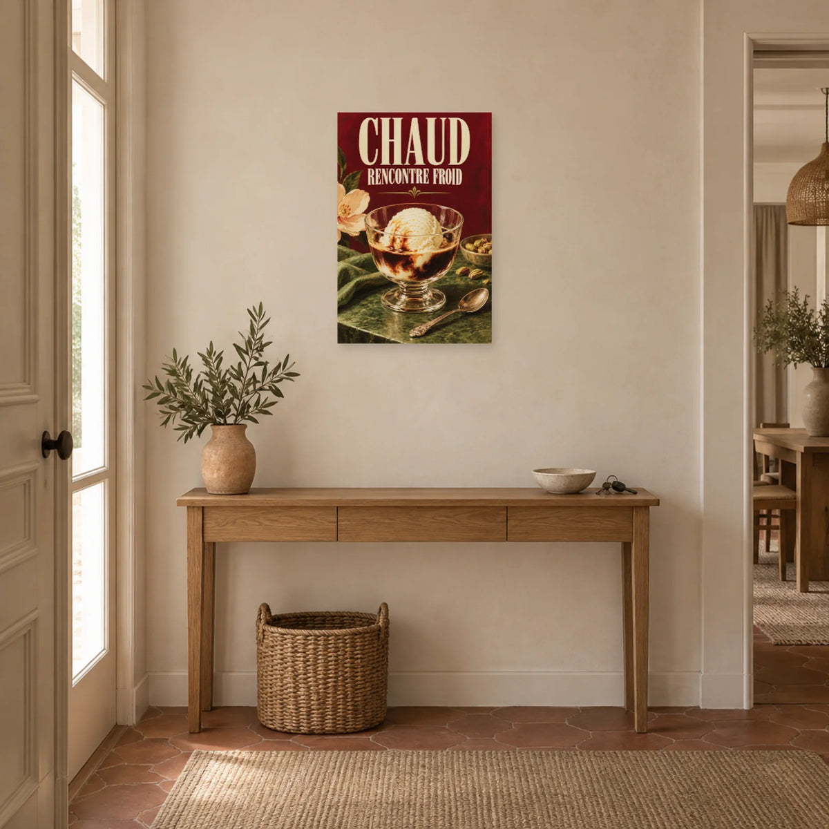 Affiche Affogato - Chaud rencontre froid dans une entrée ou un couloir - Art Virtuoso