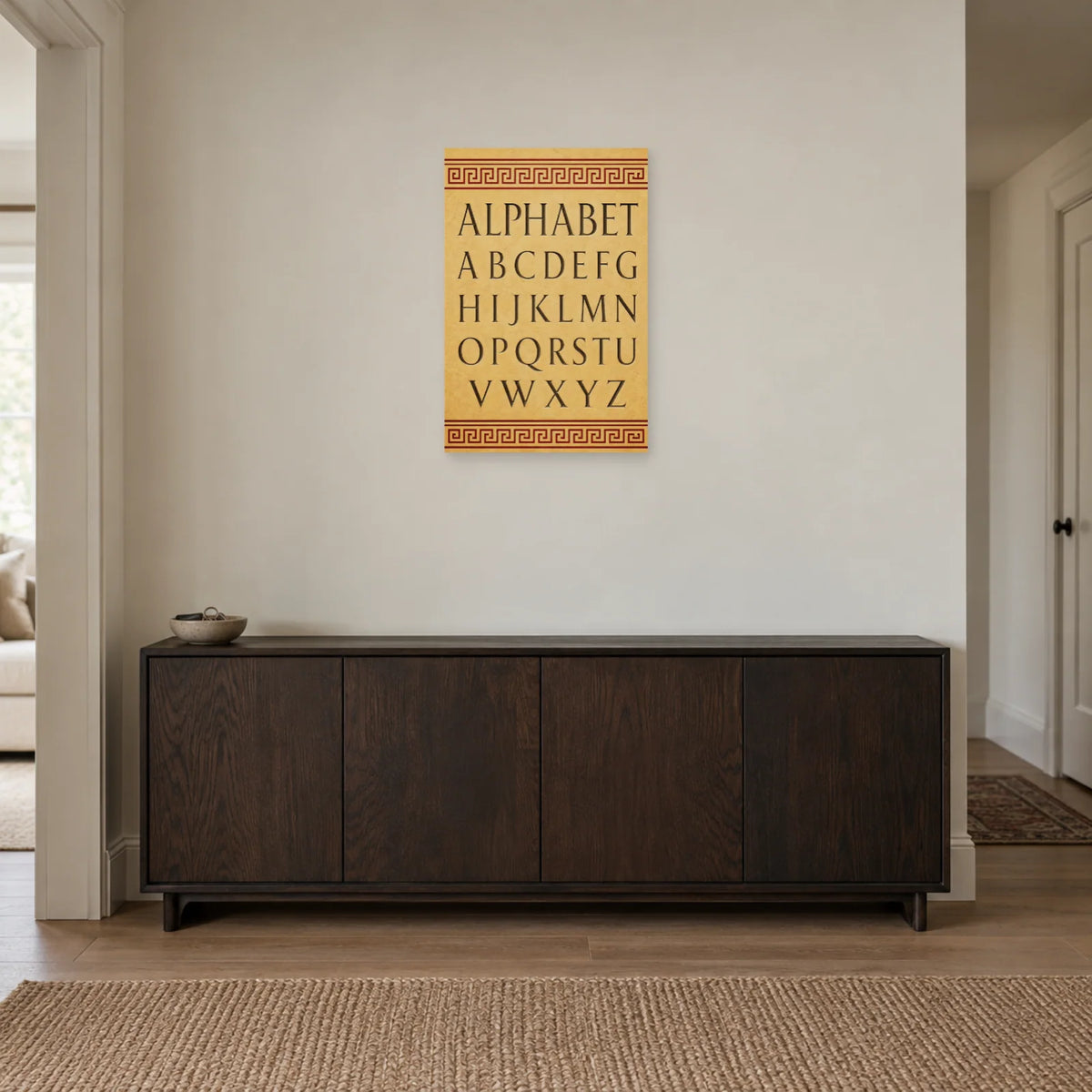 Affiche Alphabet antique, inscription romaine dans une entrée ou un couloir - Art Virtuoso