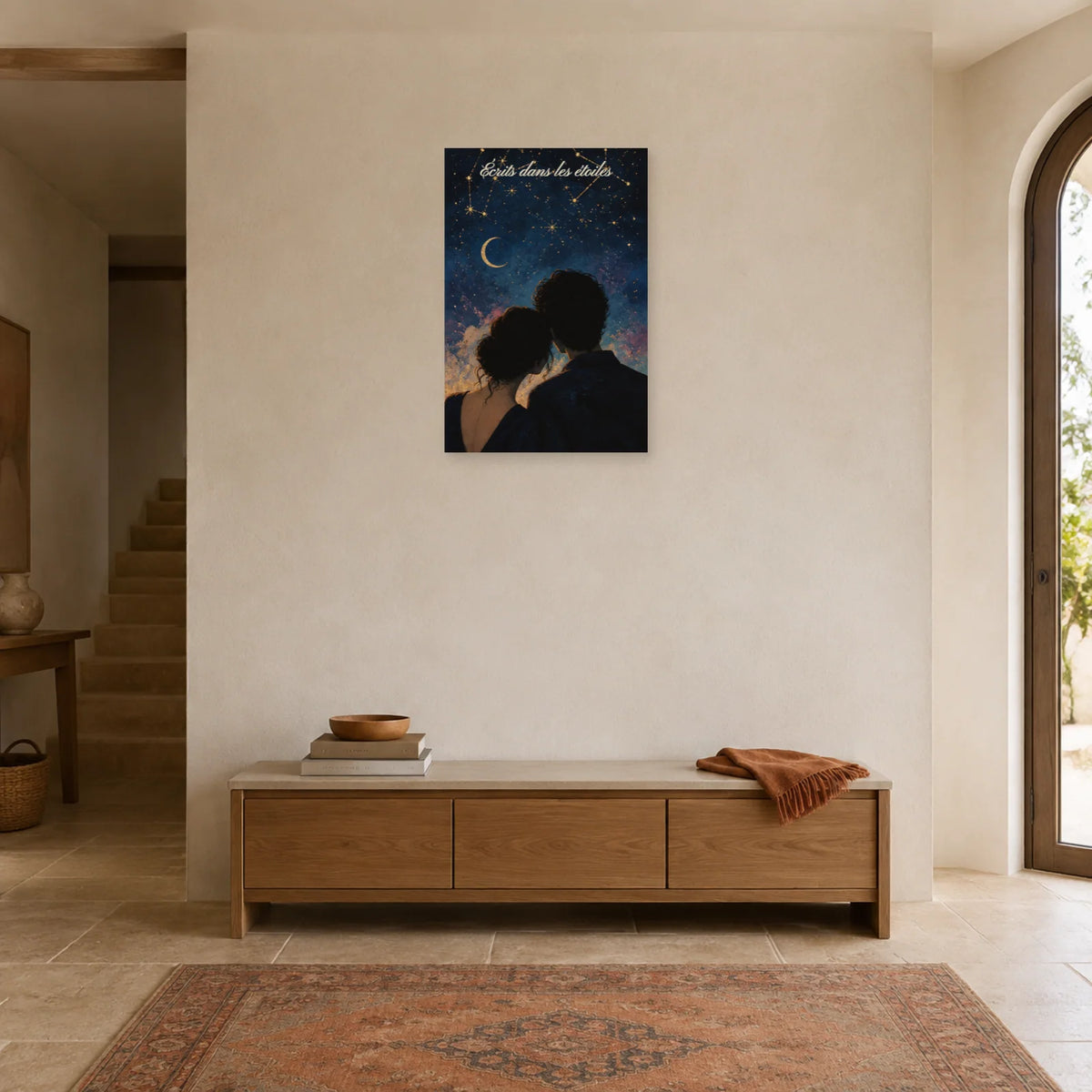 Affiche Écrits dans les étoiles - Couple céleste dans une entrée ou un couloir - Art Virtuoso