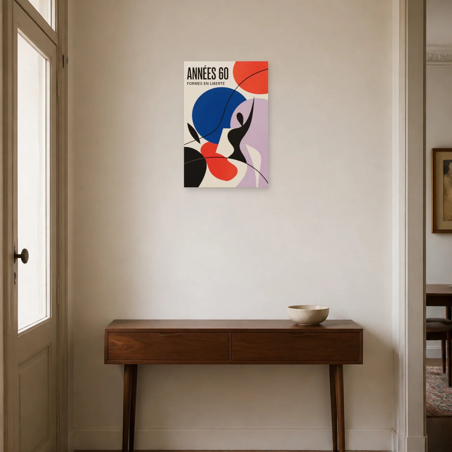 Affiche Années 60 – Formes en Liberté dans une entrée ou un couloir - Art Virtuoso