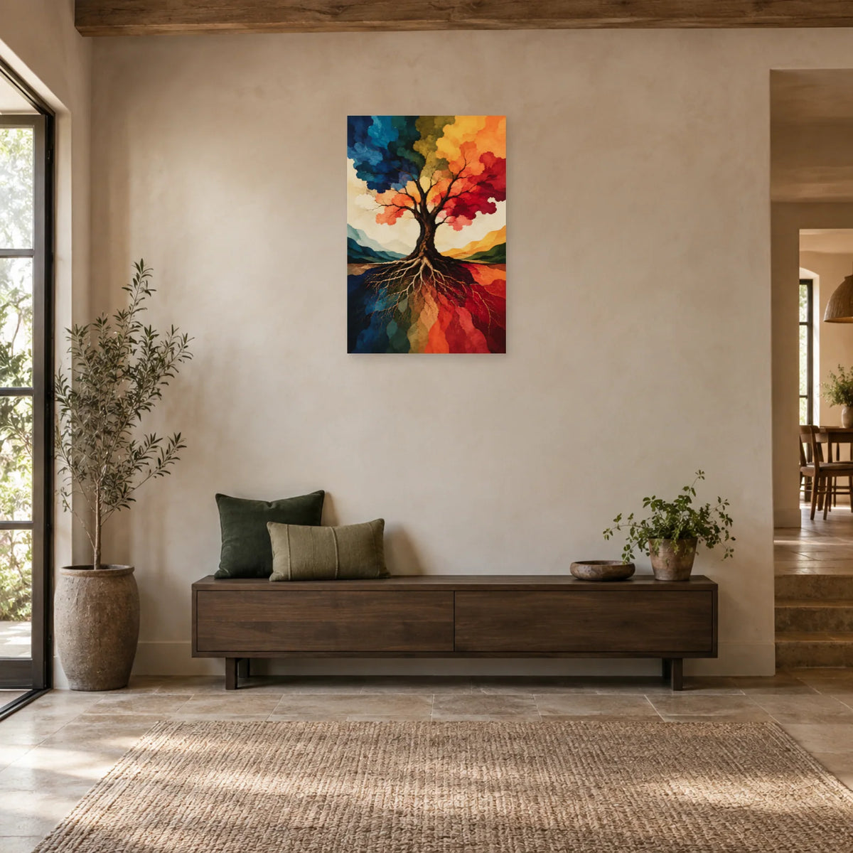 Affiche Arbre de vie – Canopée abstraite dans une entrée ou un couloir - Art Virtuoso