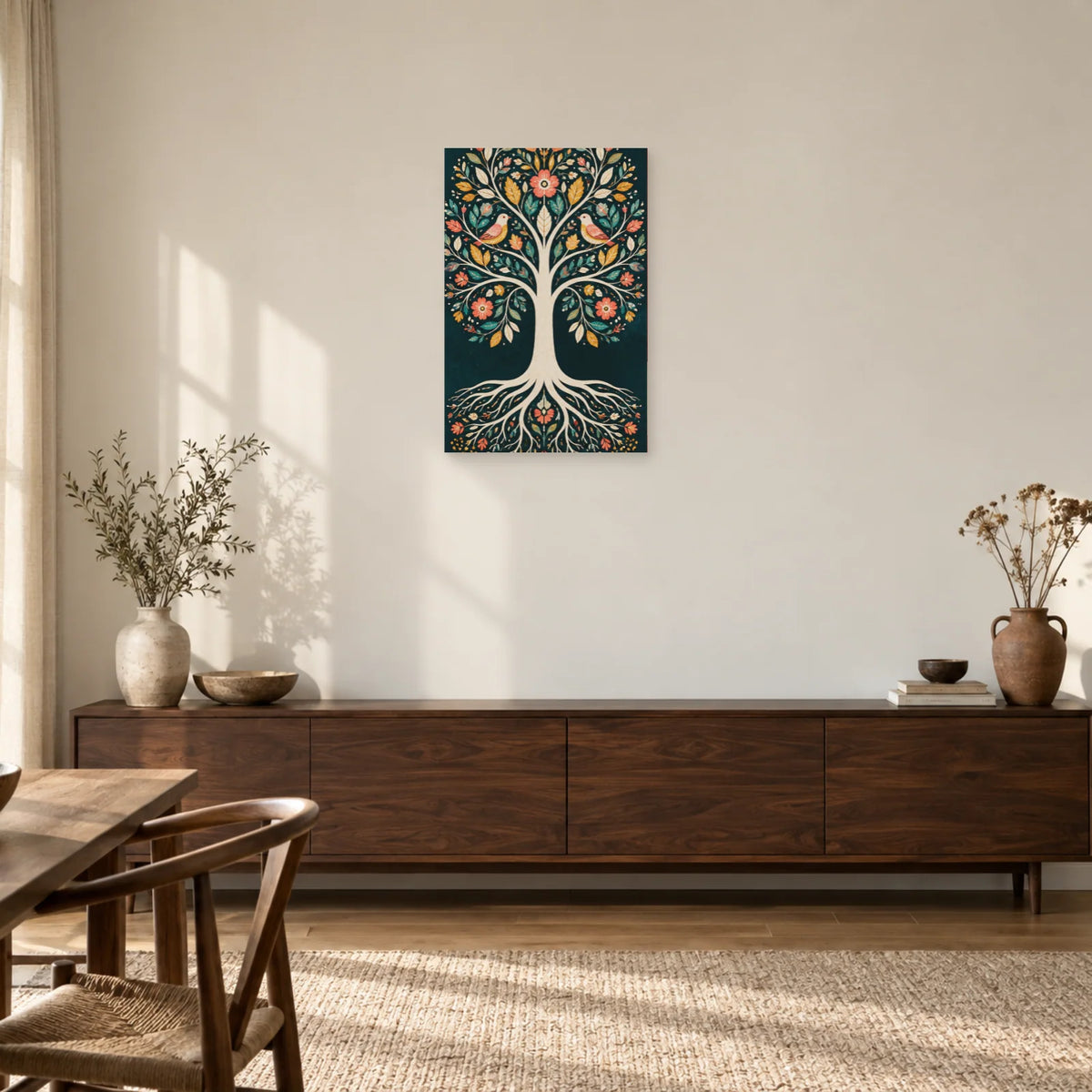 Affiche Arbre de vie bohème coloré dans une entrée ou un couloir - Art Virtuoso