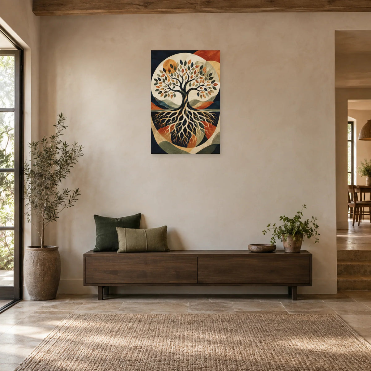 Affiche Arbre de vie – Équilibre des racines dans une entrée ou un couloir - Art Virtuoso