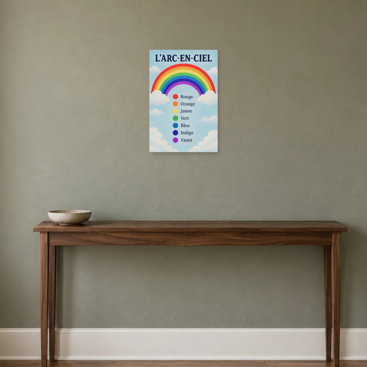 Affiche Arc-en-ciel - Sept couleurs dans une entrée ou un couloir - Art Virtuoso