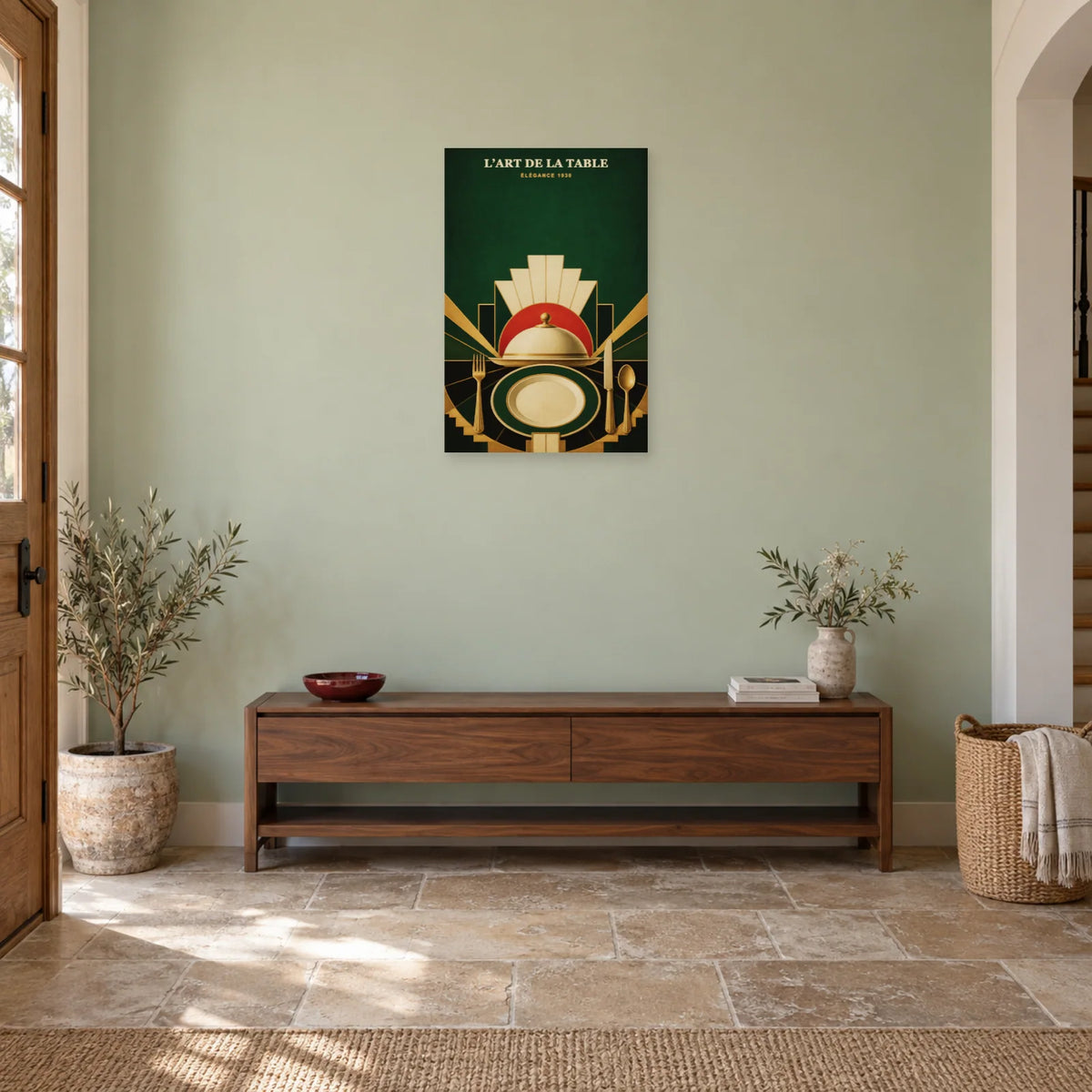 Affiche L’Art de la Table – Élégance 1930 dans une entrée ou un couloir - Art Virtuoso