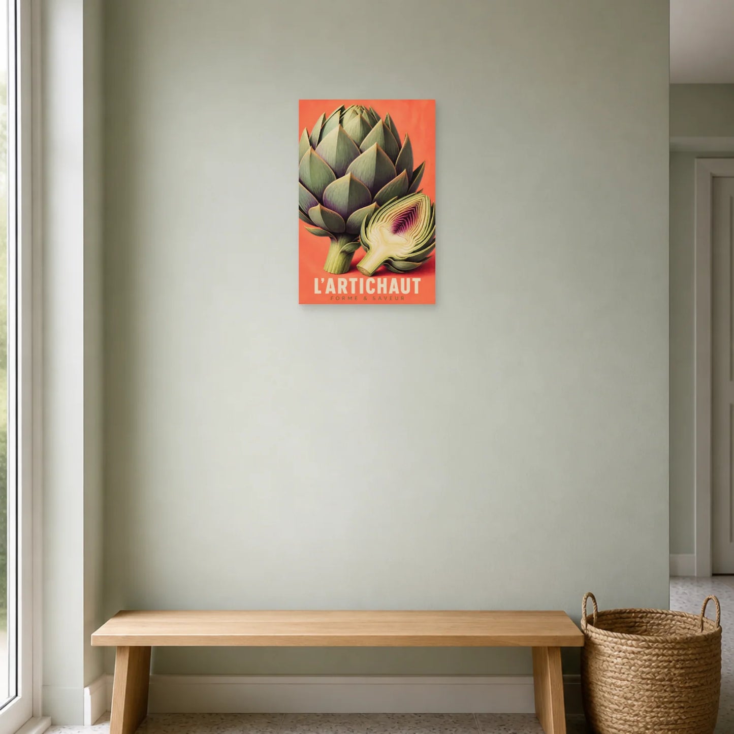 Affiche L’Artichaut – Forme & Saveur dans une entrée ou un couloir - Art Virtuoso